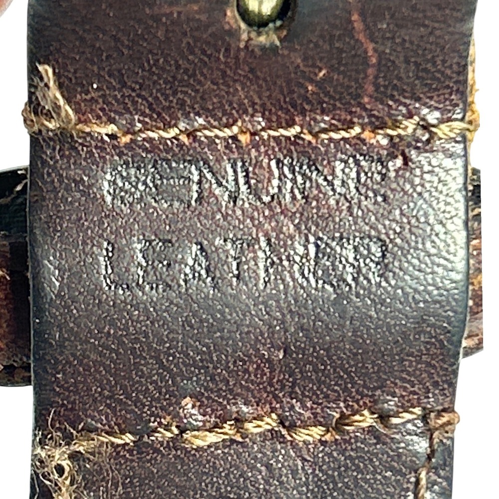 Woven Leather Covered Buckle Braided Belt Brown Size 36 (Fits up to 42") - Picture 9 of 9